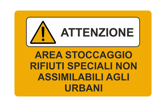 AREA STOCCAGGIO RIFIUTI SPECIALI NON ACCUMULABILI- ISO 7010 in Adesivo Resistente, Pannello in Forex, Pannello In Alluminio o in Plexiglas