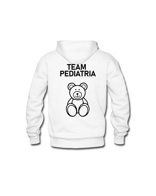 Felpa Cappuccio Uomo o Donna Cotone Basic Super vestibilità Top qualità - Team Pediatria - Personalizzata con Nome