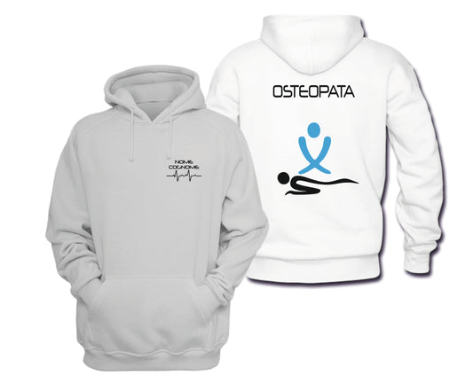 Felpa Cappuccio Uomo o Donna Cotone Basic Super vestibilità Top qualità - Osteopata - Personalizzata con Nome