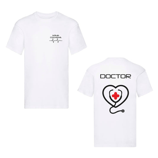 T-Shirt Uomo o Donna Cotone Basic Super vestibilità Top qualità - Doctor - Personalizzata con Nome