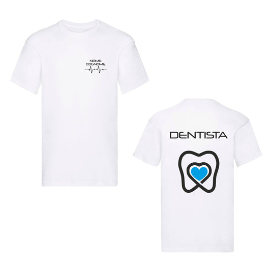 T-Shirt Uomo o Donna Cotone Basic Super vestibilità Top qualità - Dentista - Personalizzata con Nome