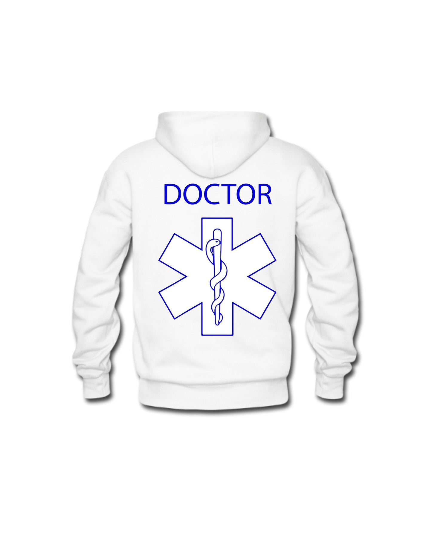 Felpa Cappuccio Uomo o Donna Cotone Basic Super vestibilità Top qualità - Ruolo di medico DOCTOR croce - Personalizzata con Nome