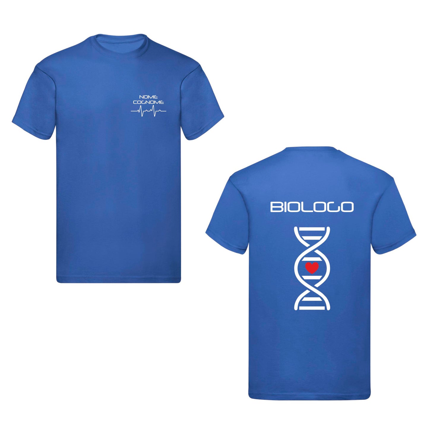 T-Shirt Uomo o Donna Cotone Basic Super vestibilità Top qualità - Biologo e Biologa Dna - Personalizzata con Nome