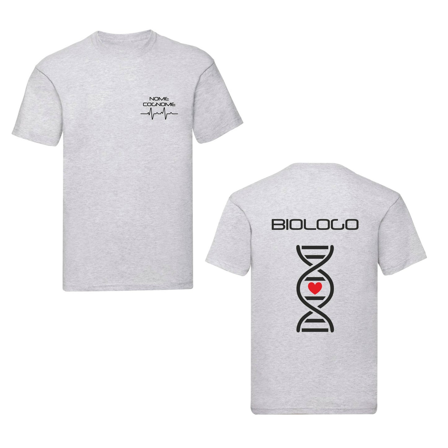 T-Shirt Uomo o Donna Cotone Basic Super vestibilità Top qualità - Biologo e Biologa Dna - Personalizzata con Nome