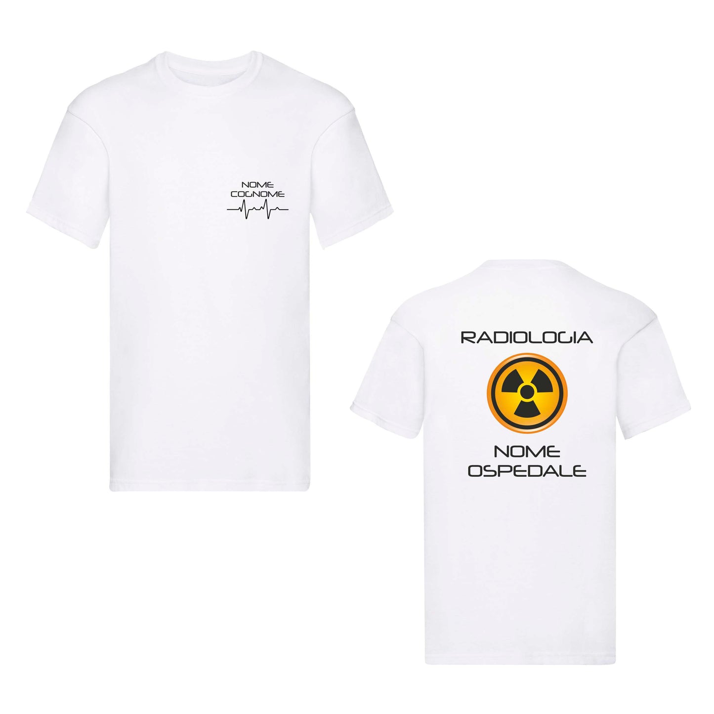 T-Shirt Uomo o Donna Cotone Basic Super vestibilità Top qualità - Radiologia - Personalizzata con Nome