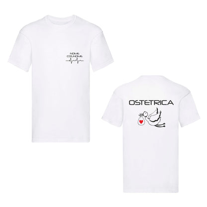 T-Shirt Uomo o Donna Cotone Basic Super vestibilità Top qualità - Ostetrica - Personalizzata con Nome