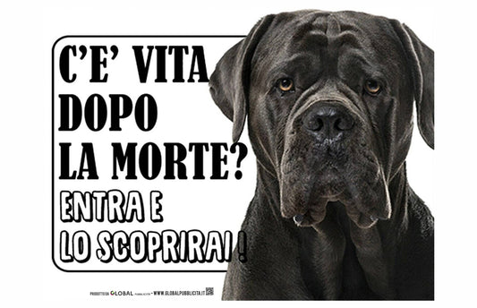 CORSO - c'è vita dopo la morte, entra e lo scoprirai - CARTELLO ATTENTI AL CANE in Adesivo Resistente, Pannello in Forex, Pannello In Alluminio o in Plexiglas