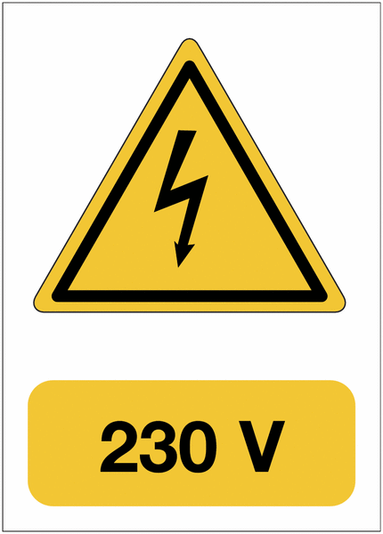 "Pericolo elettrico" - CARTELLO SEGNALETICO ISO 7010 in Adesivo Resistente, Pannello in Forex, Pannello In Alluminio o in Plexiglas