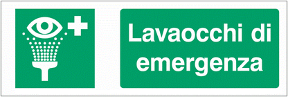 Lavaocchi di emergenza - CARTELLO SEGNALETICO ISO 7010 in Adesivo Resistente, Pannello in Forex, Pannello In Alluminio o in Plexiglas