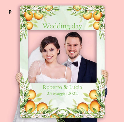 CORNICE WEDDING PERSONALIZZABILE CON NOMI E DATA - MODELLO P - CON STAMPA AD ALTA QUALITÁ